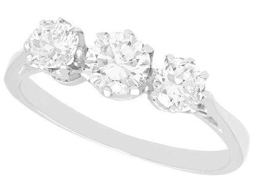 1.00ct Diamond & Platinum Trilogy Ring c.1925 (1 of 9) 1.00ct Diamond & Platinum Trilogy Ring c.1925 (1 of 9)