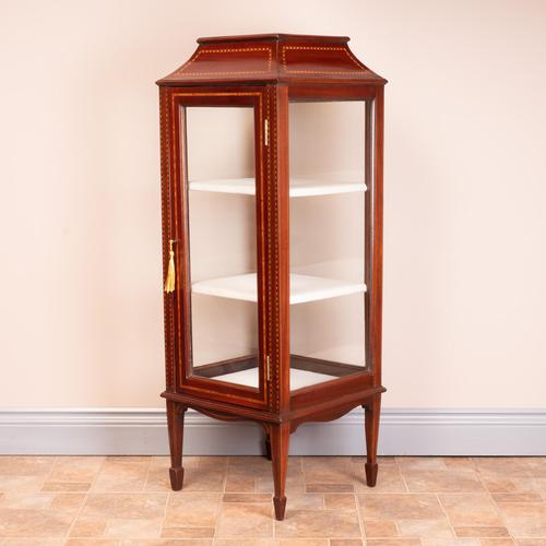 Pagoda Topped Edwardian Inlaid Mahogany Display Cabinet (1 of 14)