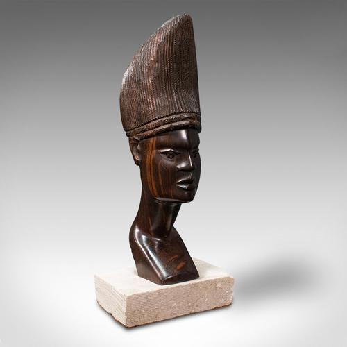 Antique Hand Carved Female Bust, African, Ebony, Ornamental Figure c.1900 (1 of 12)