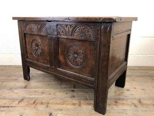 Small 18th Century Carved Oak Coffer (1 of 13)