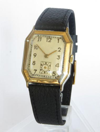 Gents 9ct Gold Art Deco Wrist Watch, 1930 (1 of 5)