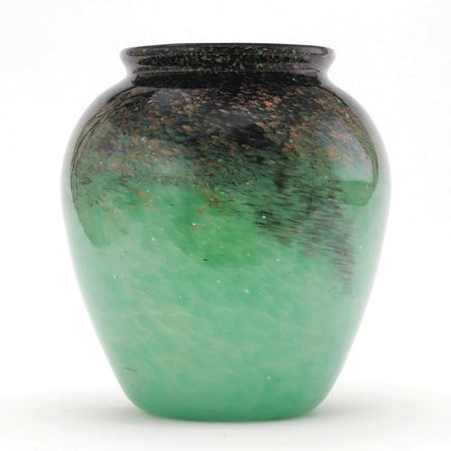 Large Monart Art Deco Glass Vase With Gold Aventurine c.1930 (1 of 8) Large Monart Art Deco Glass Vase With Gold Aventurine c.1930 (1 of 8)