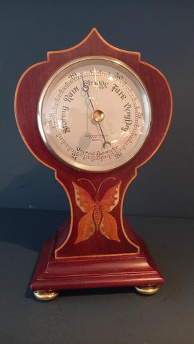 Antique Sheraton Inlaid Mantelpiece Barometer (1 of 8) Antique Sheraton Inlaid Mantelpiece Barometer (1 of 8)