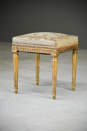 Square French Style Gilt Stool (1 of 7)