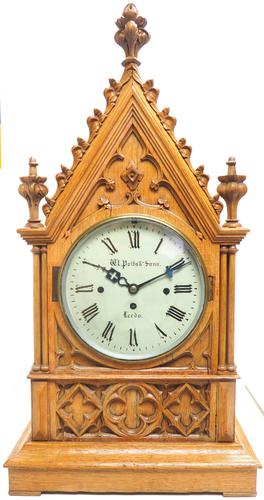 Antique English Fusee Bracket Clock by W Potts & Son Leeds 8 Day Fusee Timepiece Mantel Clock (1 of 14)