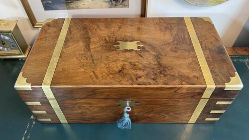 Victorian Brass-bound Walnut Writing Slope with Secret Drawers (1 of 39) Victorian Brass-bound Walnut Writing Slope with Secret Drawers (1 of 39)