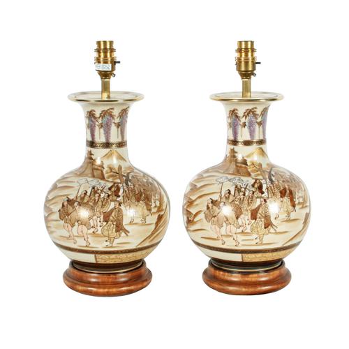 Pair of Satsuma Pottery Table Lamps (1 of 7) Pair of Satsuma Pottery Table Lamps (1 of 7)