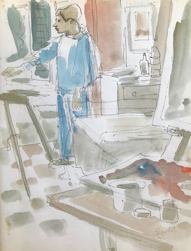 Original Watercolour 'Helen Painting in Tuscany' by Toby Horne Shepherd 1909-1993 Signed c.1965 (1 of 1) Original Watercolour 'Helen Painting in Tuscany' by Toby Horne Shepherd 1909-1993 Signed c.1965 (1 of 1)
