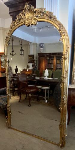 Very Large Arched Mirror with Scrolling Flowers (1 of 9)