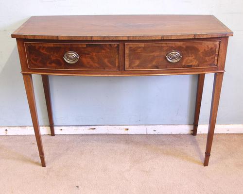 Antique Georgian Style Mahogany Two Drawer Side Table (1 of 7)