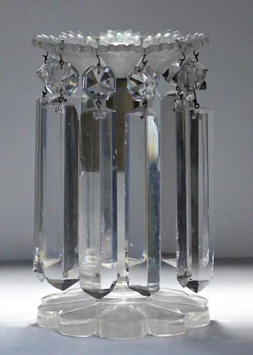 Small late Victorian cut glass candlestick lustre (1 of 4) Small late Victorian cut glass candlestick lustre (1 of 4)