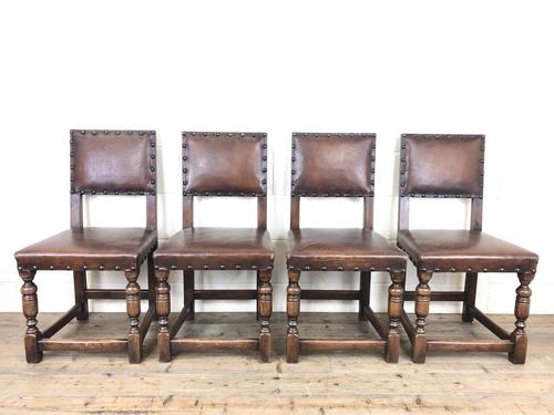 Set of 4 Early 20th Century Leather Dining Chairs (1 of 10) Set of 4 Early 20th Century Leather Dining Chairs (1 of 10)