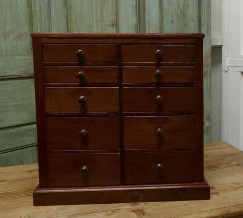 10 Drawer Mahogany Collectors Filing Cabinet (1 of 8)