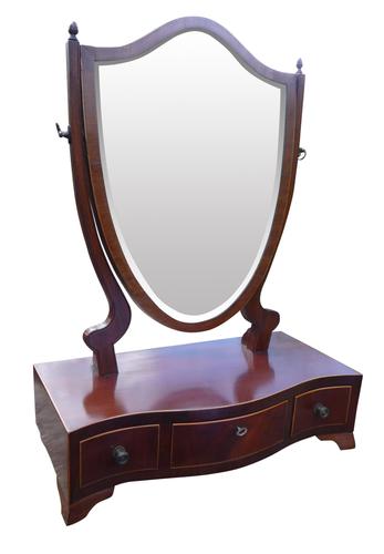 Inlaid Mahogany Serpentine Front Antique Toilet Mirror (1 of 1) Inlaid Mahogany Serpentine Front Antique Toilet Mirror (1 of 1)