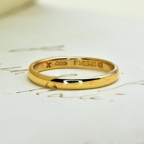 The Vintage 1928 22ct Gold Wedding Ring (1 of 1)