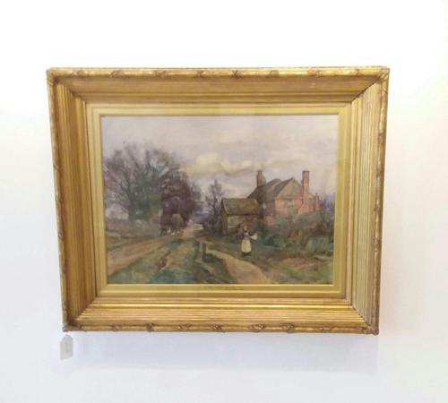 Antique Victorian Gilt Framed Watercolour by Artist Sidney Grant Rowe (1 of 5)