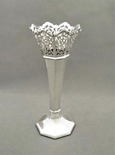 Gorgeous George V Pierced Silver Stem Vase (1 of 4)