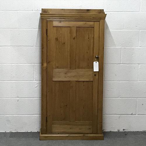 Tall Slim Shallow Old Pine School Cupboard (1 of 5)