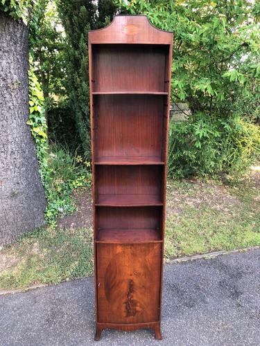 Inlaid Mahogany Slim Open Bookcase (1 of 10)