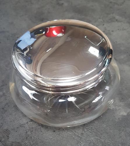 Sterling Silver Topped Star Cut Glass Dressing Table Jar (1 of 4)