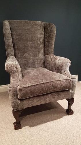 Top Quality Antique Upholstered Wing Armchair (1 of 7)