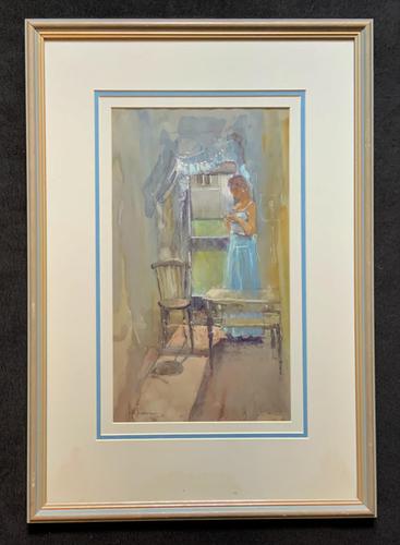 Stunning 20th Century Watercolour & Pastel Portrait Painting in Art Deco Manner (1 of 11) Stunning 20th Century Watercolour & Pastel Portrait Painting in Art Deco Manner (1 of 11)