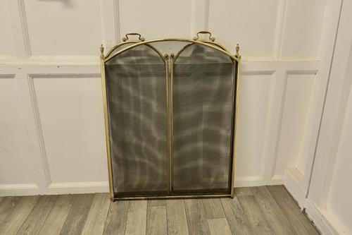 Extra Large Folding Brass and Iron Fire Guard (1 of 7)