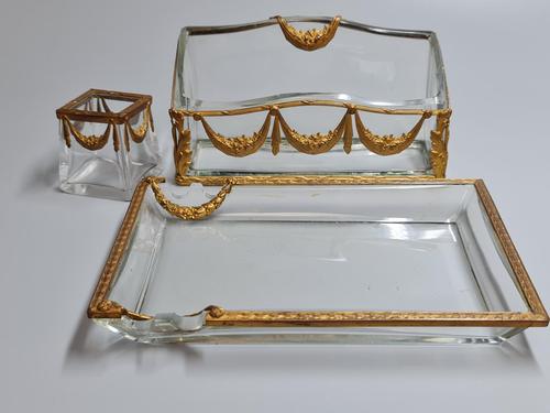 19thc Antique French Gilt Bronze Ormolu & Cut Crystal Desk Set - Letter Rack Holder, Pen / Note Tray & Pot (1 of 17) 19thc Antique French Gilt Bronze Ormolu & Cut Crystal Desk Set - Letter Rack Holder, Pen / Note Tray & Pot (1 of 17)