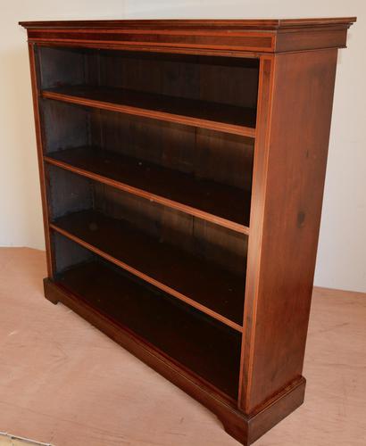 Mahogany Inlaid Open Bookcase (1 of 4)