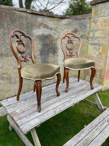 Pair of Walnut Dining Chairs (1 of 6)