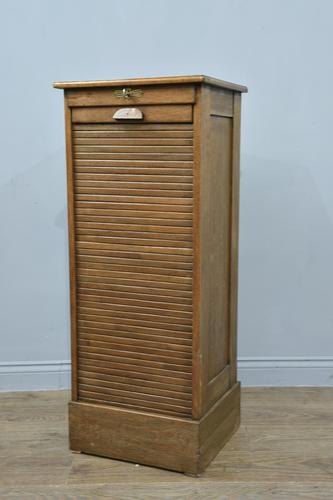 Oak tambour front filing chest of drawers (1 of 3) Oak tambour front filing chest of drawers (1 of 3)