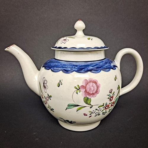 18th Century Liverpool Tea Pot (1 of 6)