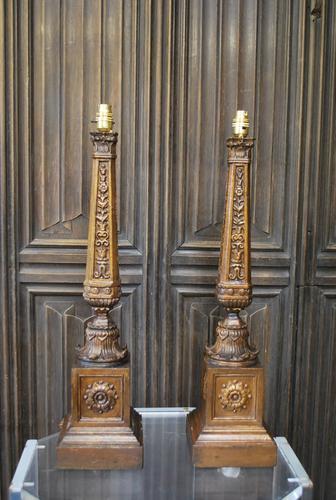 Pair of Carved Giltwood Lamps (1 of 7)