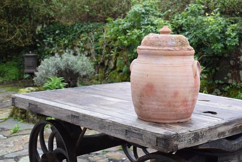 Large Earthenware Lidded Storage Jar (1 of 10)