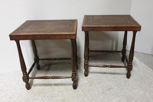Very Good Pair of Leather Moorish Lamp Tables (1 of 6) Very Good Pair of Leather Moorish Lamp Tables (1 of 6)