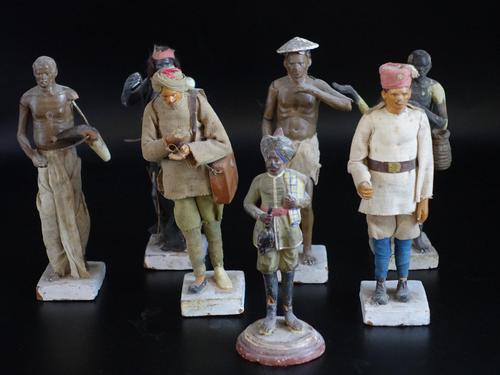 Most Attractive Set of 6 Mid 19th Century Indian Plaster Figures (1 of 3) Most Attractive Set of 6 Mid 19th Century Indian Plaster Figures (1 of 3)