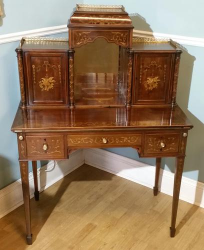 Victorian Mahogany And Inlaid Desk. (1 of 9) Victorian Mahogany And Inlaid Desk. (1 of 9)