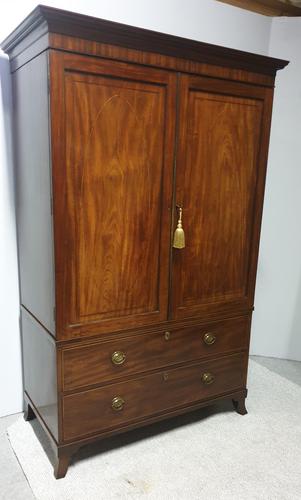 Georgian Inlaid Mahogany Linen Press (1 of 12)