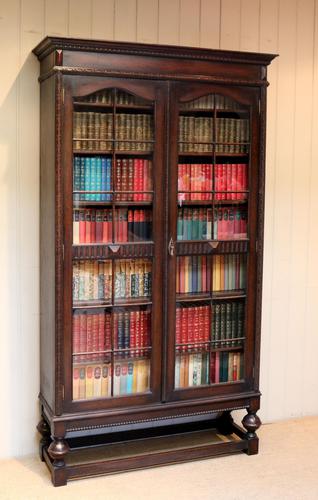 Tall Oak Glazed Bookcase (1 of 10)