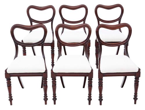 Set of 6 William IV Mahogany Balloon Back Dining Chairs c.1835 (1 of 8)