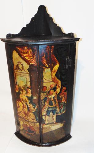 Dutch Decorated Bow Fronted Hanging Corner Cabinet (1 of 7) Dutch Decorated Bow Fronted Hanging Corner Cabinet (1 of 7)