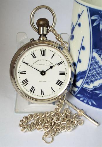 Antique Silver Pocket Watch & Chain (1 of 5)