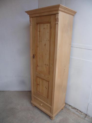 Antique Pine 1 Door Multi Functional Clothes Storage Cupboard to wax / paint (1 of 10)