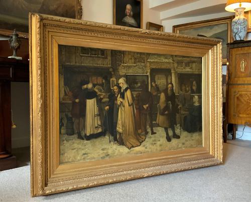 Substantial 19th Century Flemish Oil Painting of Locals in Brugge by Dumont (1 of 21) Substantial 19th Century Flemish Oil Painting of Locals in Brugge by Dumont (1 of 21)