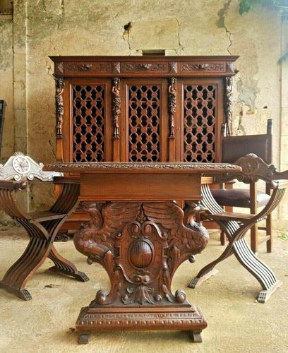 Italian Neo Renaissance Desk, Study Furniture Gothic (1 of 10)