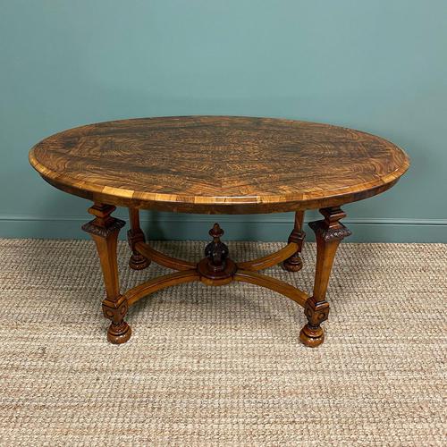 Magnificent Victorian Figured Walnut Antique Centre Table (1 of 9)