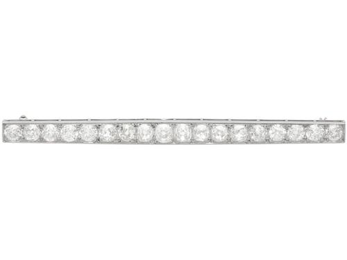 5.45ct Diamond & Platinum Bar Brooch - Antique c.1910 (1 of 9) 5.45ct Diamond & Platinum Bar Brooch - Antique c.1910 (1 of 9)