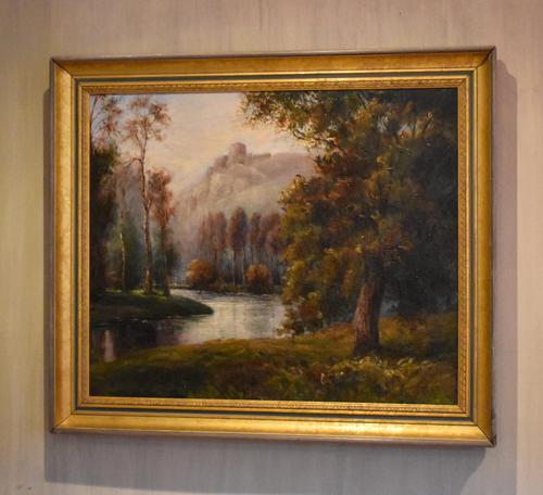 River Landscape Oil Painting by E.P.Baker (1 of 6)