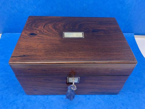 Victorian Rosewood Jewellery Box with Side Drawer (1 of 12)