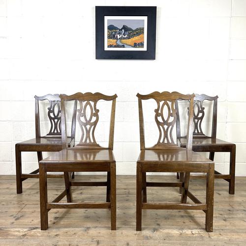 Set of Four Country Oak Dining Chairs (1 of 10)